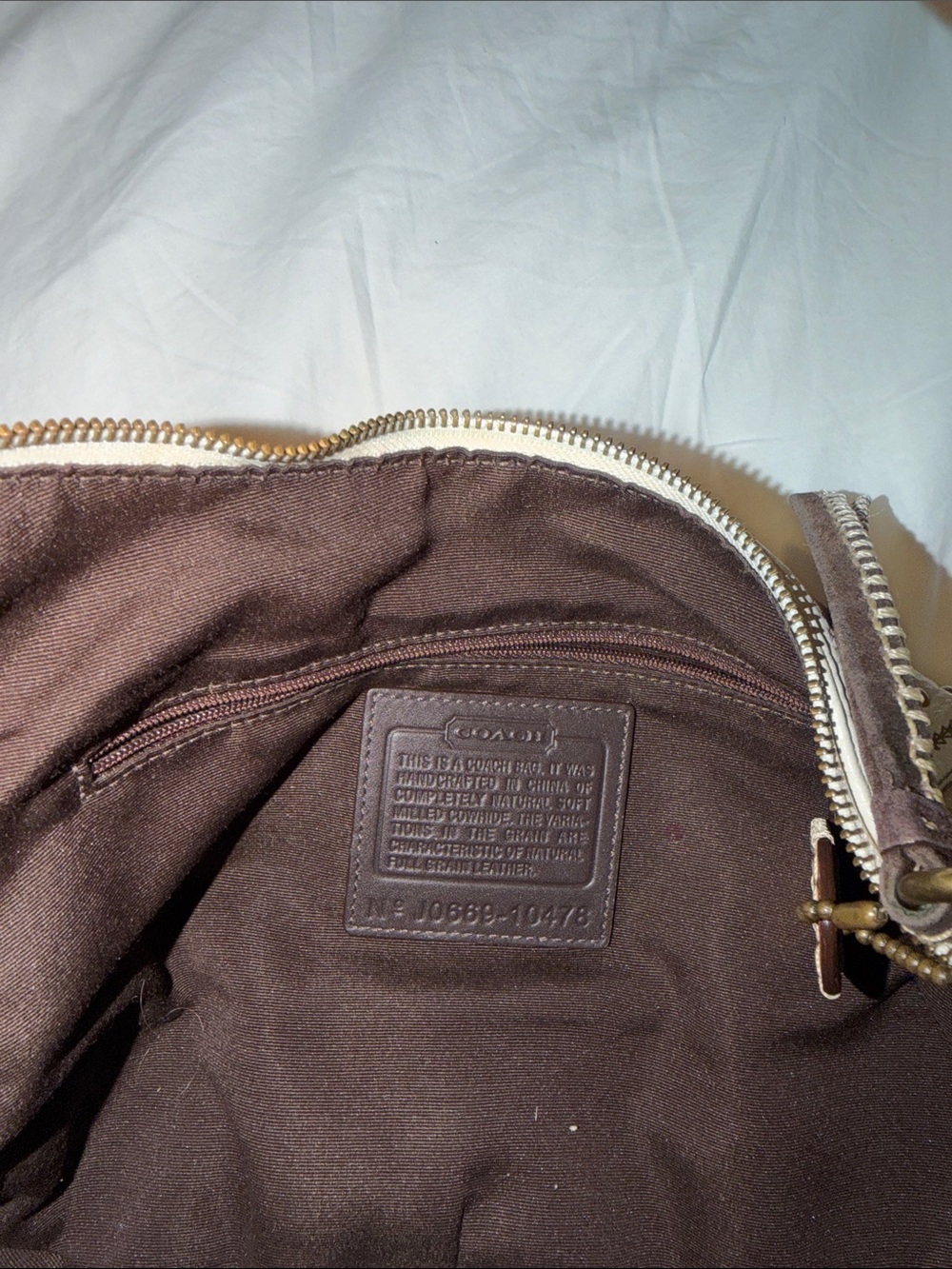 COACH White Leather Hobo Bag with Metallic Accents - Picture 2 of 9